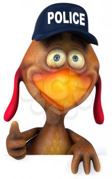 Royalty Free Clipart Image of a Chicken Cop