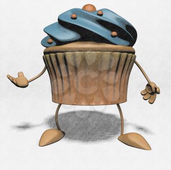 Royalty Free Clipart Image of a Cupcake