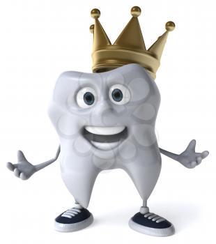 Royalty Free Clipart Image of a Tooth With a Crown