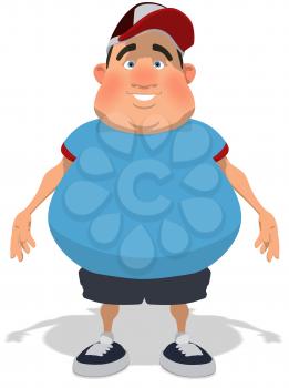 Royalty Free Clipart Image of an Overweight Man