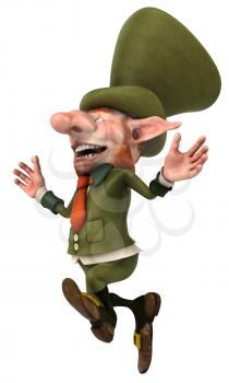 Royalty Free Clipart Image of a Happy Leprechaun