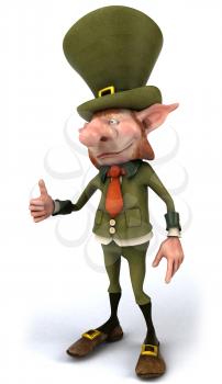 Royalty Free Clipart Image of a Leprechaun Giving a Thumbs Up