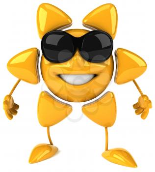 Royalty Free Clipart Image of a Sun in Sunglasses