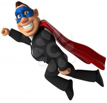 Royalty Free Clipart Image of a Superhero Businessman