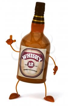 Royalty Free Clipart Image of a Whisky Bottle