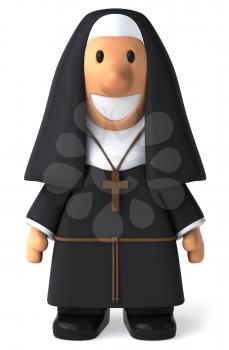 Royalty Free 3d Clipart Image of a Nun