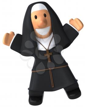 Royalty Free 3d Clipart Image of a Nun