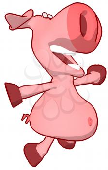 Royalty Free Clipart Image of a Pig