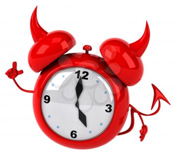 Royalty Free Clipart Image of a Devil Alarm Clock