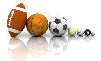 Royalty Free Clipart Image of Assorted Sports Balls