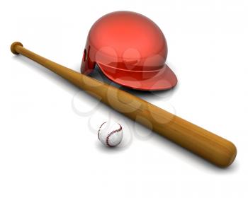 Royalty Free Clipart Image of Baseball Equipment