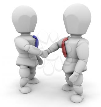 Royalty Free Clipart Image of Two People Shaking Hands