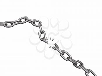 Royalty Free Clipart Image of a Breaking Chain