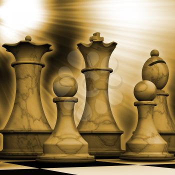 Royalty Free Clipart Image of a Chess Game