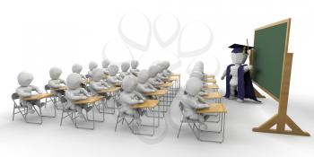 Royalty Free Clipart Image of a Classroom