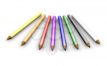 Royalty Free Clipart Image of Pencil Crayons