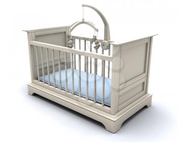 Royalty Free Clipart Image of a Baby Boy's Crib