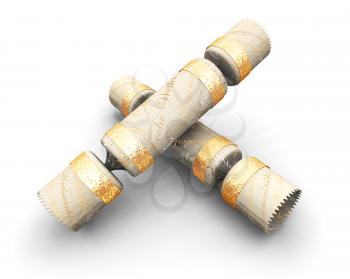 Royalty Free Clipart Image of Christmas Crackers