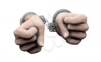 Royalty Free Clipart Image of Handcuffed Hands