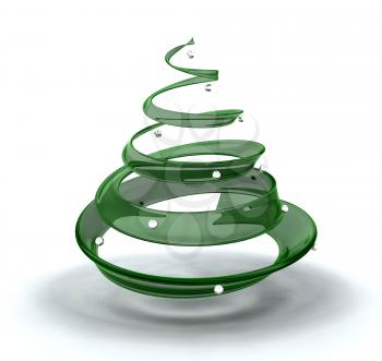 Royalty Free Clipart Image of a Glass Christmas Tree