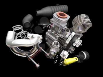 Royalty Free Clipart Image of a Car Engine