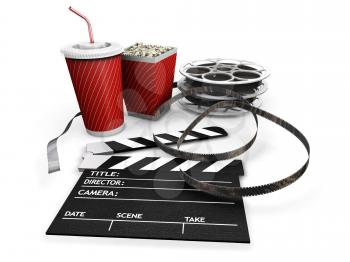 Royalty Free Clipart Image of Movie Items