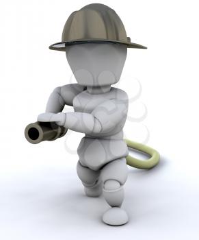 Royalty Free Clipart Image of a Firefighter