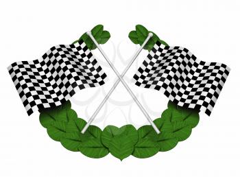 Royalty Free Clipart Image of Checkered Flags