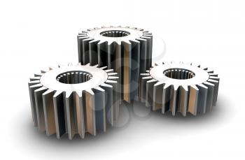 Royalty Free Clipart Image of Interlocking Gears