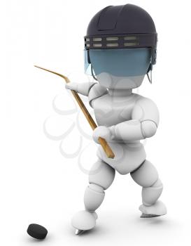 Royalty Free Clipart Image of a Hockey Player