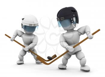 Royalty Free Clipart Image of Hockey Players