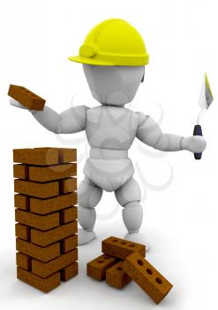 Royalty Free Clipart Image of a Stone Mason