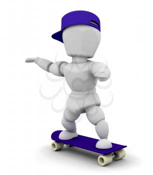 Royalty Free Clipart Image of a Skateboarder