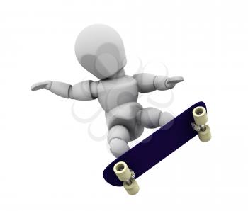 Royalty Free Clipart Image of a Skateboarder