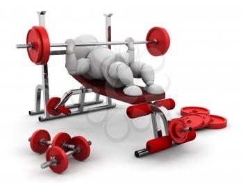 Royalty Free Clipart Image of a Person Lifting Weights