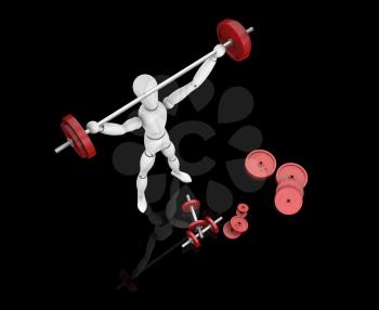 Royalty Free Clipart Image of a Guy Lifting Weights