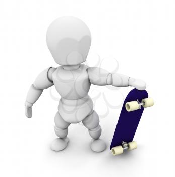 Royalty Free Clipart Image of a Skateboarder