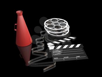 Royalty Free Clipart Image of Movie Making Items