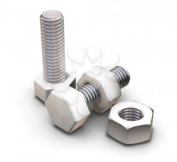 Royalty Free Clipart Image of Nuts and Bolts