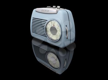 Royalty Free Clipart Image of a Retro Radio