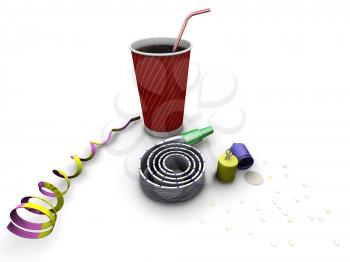 Royalty Free Clipart Image of Party Objects