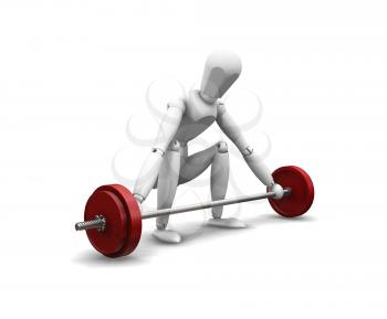 Royalty Free Clipart Image of a Guy Lifting Weights