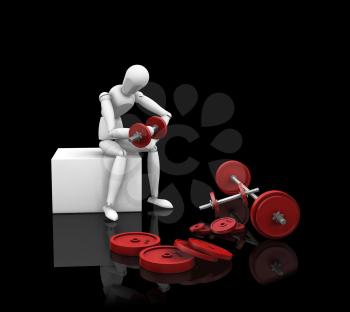 Royalty Free Clipart Image of a Guy Doing Bicep Curls