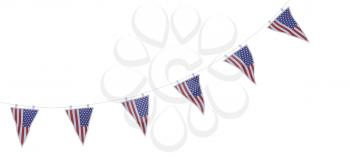 3D render of stars and stripes bunting and pennants