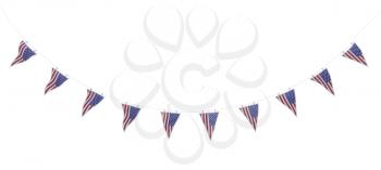 3D render of stars and stripes bunting and pennants