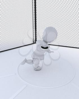 3D render of  man throwing a discus