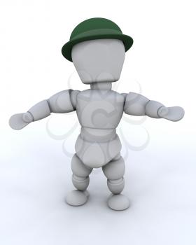 3d render of man celebrating st patricks day