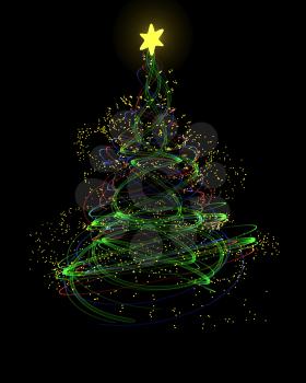 3D render of a Neon Christmas Tree Concept