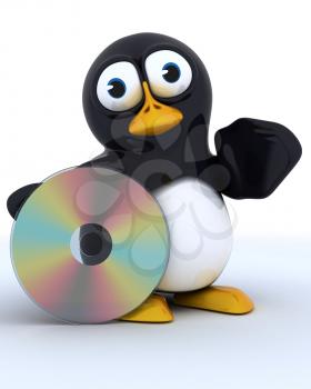 3D Render of a Glossy Penguin Character