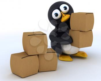 3D Render of a Glossy Penguin Character